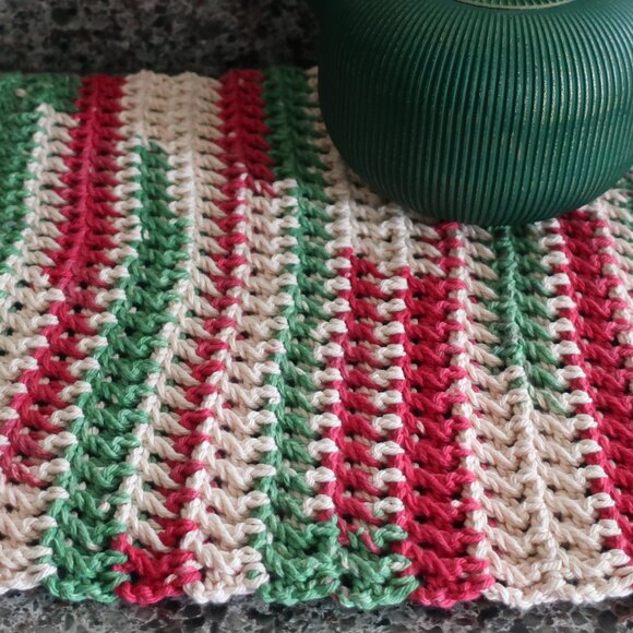 Multicolored Crochet Dish Drying Mats 100% Cotton Kitchen - Picture 10 of 11